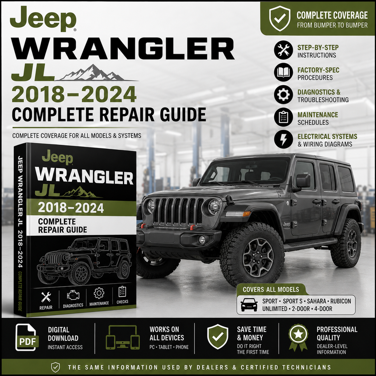 Jeep Wrangler JL 2018–2024 Complete Repair Guide