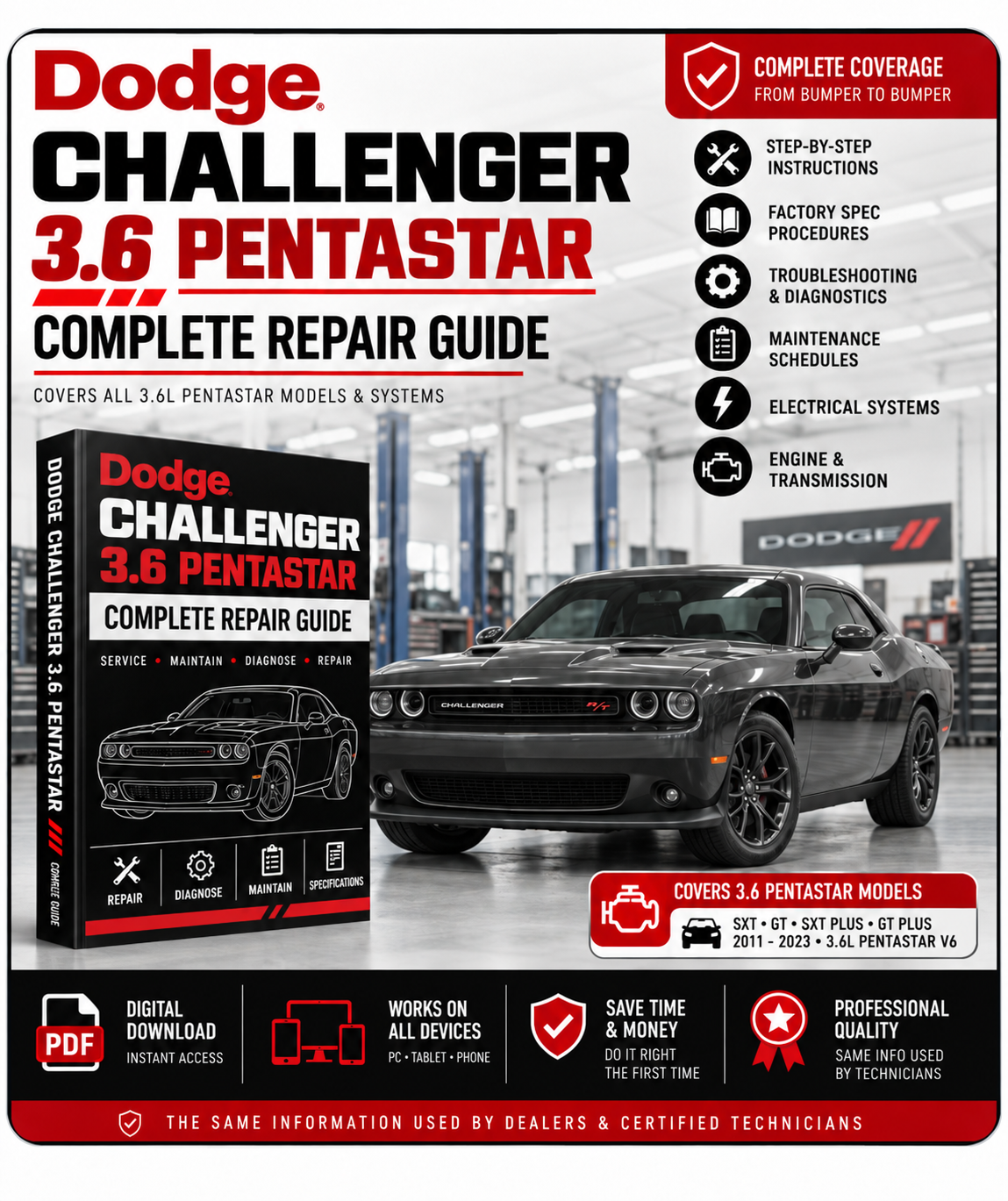 Dodge Challenger 3.6 Pentastar Repair Manual (2011–2023)