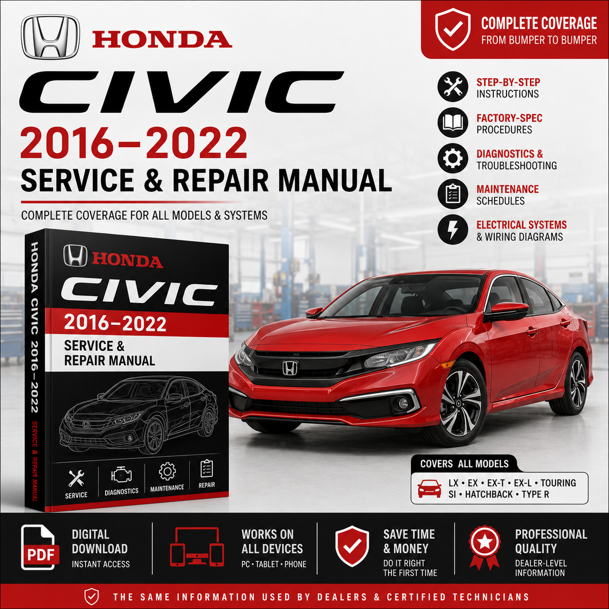 Honda Civic 2016–2022 Service & Repair Manual